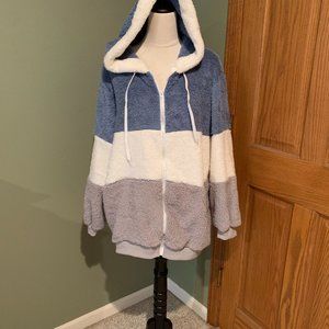 SOFT FUZZY JACKET WITH HOOD SIZE XL  #350